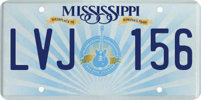 MS license plate LVJ156