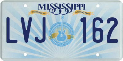 MS license plate LVJ162