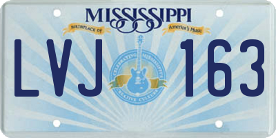 MS license plate LVJ163