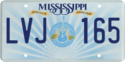 MS license plate LVJ165