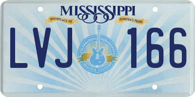 MS license plate LVJ166