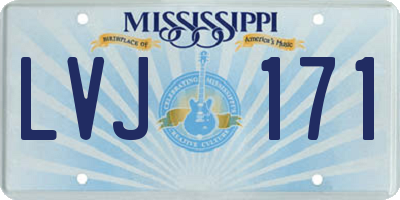 MS license plate LVJ171