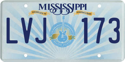 MS license plate LVJ173