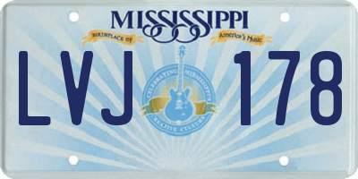 MS license plate LVJ178