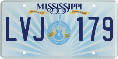 MS license plate LVJ179