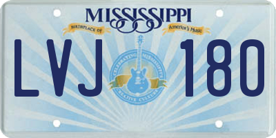 MS license plate LVJ180