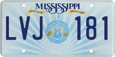 MS license plate LVJ181