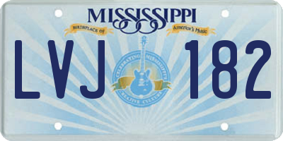 MS license plate LVJ182