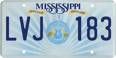MS license plate LVJ183