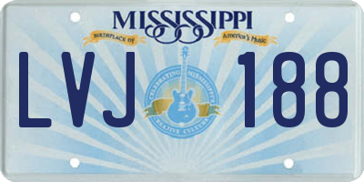 MS license plate LVJ188