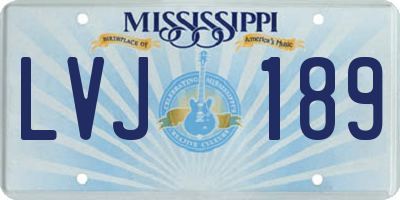 MS license plate LVJ189