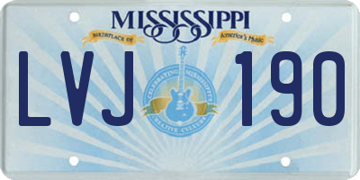 MS license plate LVJ190