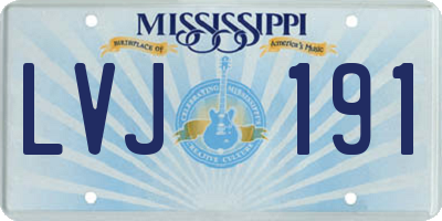 MS license plate LVJ191