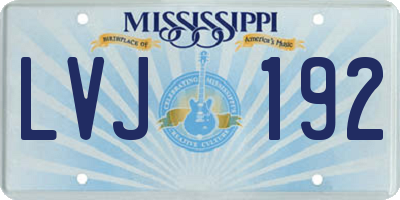 MS license plate LVJ192