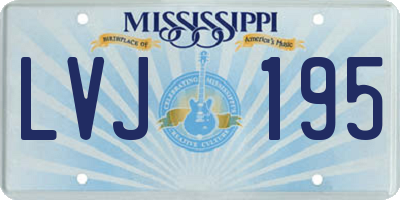 MS license plate LVJ195
