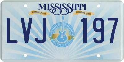 MS license plate LVJ197