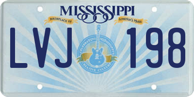 MS license plate LVJ198