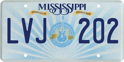 MS license plate LVJ202