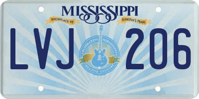 MS license plate LVJ206