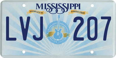 MS license plate LVJ207
