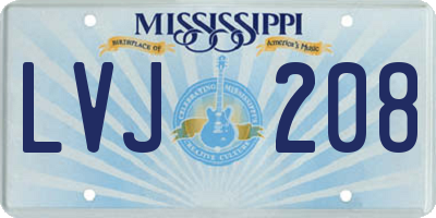 MS license plate LVJ208