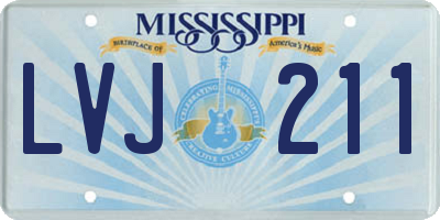 MS license plate LVJ211