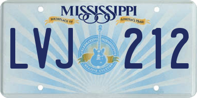 MS license plate LVJ212