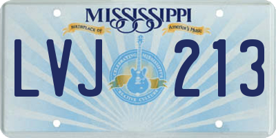 MS license plate LVJ213