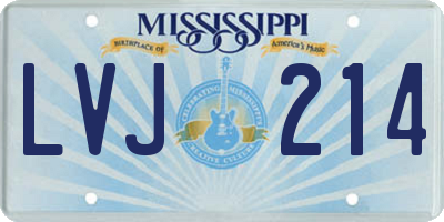 MS license plate LVJ214