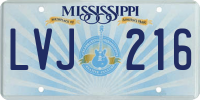 MS license plate LVJ216