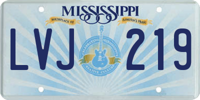 MS license plate LVJ219