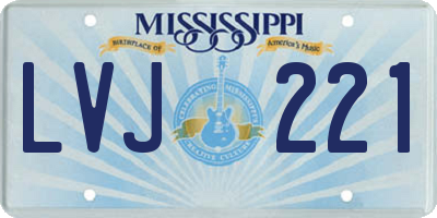 MS license plate LVJ221