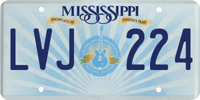 MS license plate LVJ224