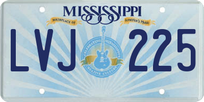 MS license plate LVJ225