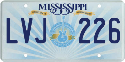 MS license plate LVJ226
