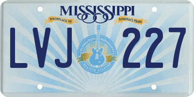 MS license plate LVJ227