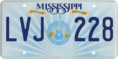 MS license plate LVJ228