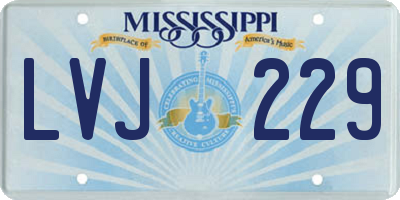 MS license plate LVJ229