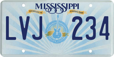 MS license plate LVJ234