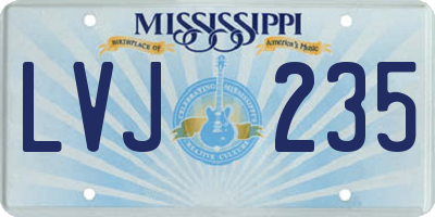 MS license plate LVJ235