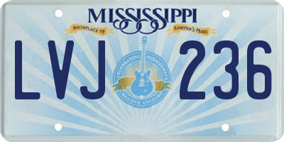 MS license plate LVJ236