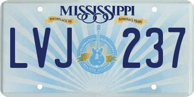 MS license plate LVJ237