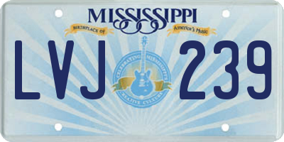 MS license plate LVJ239