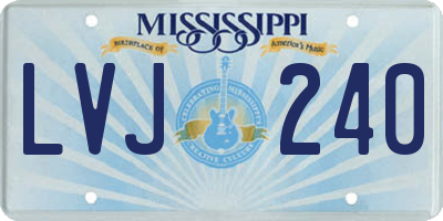 MS license plate LVJ240