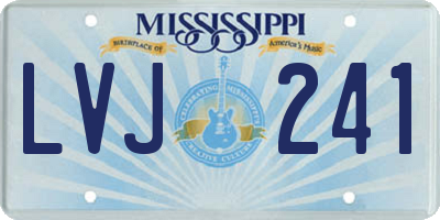 MS license plate LVJ241