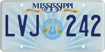 MS license plate LVJ242