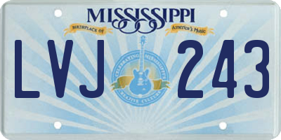 MS license plate LVJ243