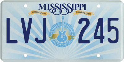 MS license plate LVJ245