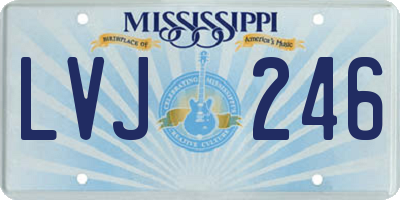 MS license plate LVJ246