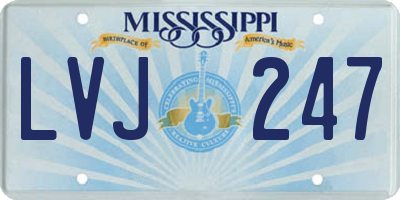MS license plate LVJ247
